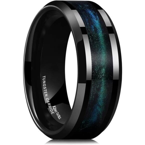 Black High Polished Inlay Green Sand